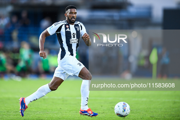 Gleison Bremer of Juventus during the Serie A match between Empoli and Juventus at Stadio Carlo Castellani in Empoli, Italy, on September 14...