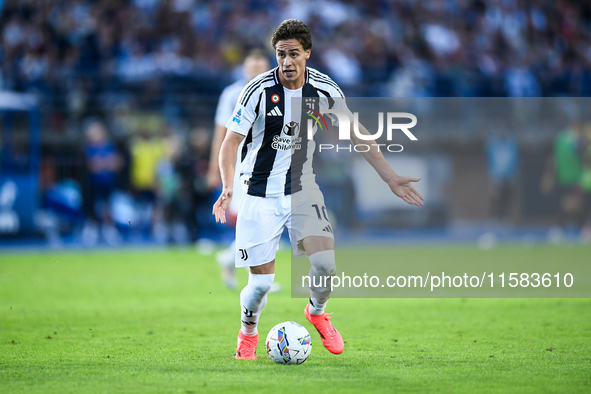 Kenan Yldiz of Juventus during the Serie A match between Empoli and Juventus at Stadio Carlo Castellani in Empoli, Italy, on September 14, 2...