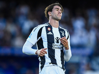 Dusan Vlahovic of Juventus shows disappointment during the Serie A match between Empoli and Juventus at Stadio Carlo Castellani in Empoli, I...