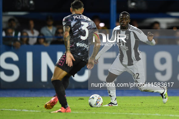 Timothy Weah of Juventus during the Serie A match between Empoli and Juventus at Stadio Carlo Castellani in Empoli, Italy, on September 14,...