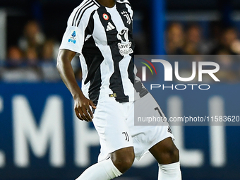 Pierre Kalulu of Juventus during the Serie A match between Empoli and Juventus at Stadio Carlo Castellani in Empoli, Italy, on September 14,...