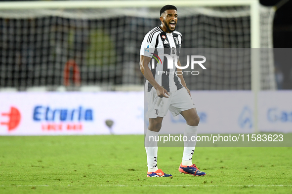 Gleison Bremer of Juventus during the Serie A match between Empoli and Juventus at Stadio Carlo Castellani in Empoli, Italy, on September 14...