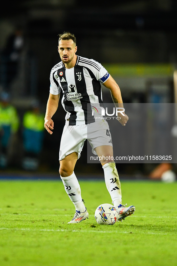 Federico Gatti of Juventus during the Serie A match between Empoli and Juventus at Stadio Carlo Castellani in Empoli, Italy, on September 14...