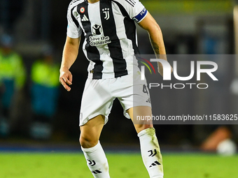 Federico Gatti of Juventus during the Serie A match between Empoli and Juventus at Stadio Carlo Castellani in Empoli, Italy, on September 14...