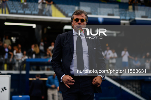 Cristiano Giuntoli of Juventus during the Serie A match between Empoli and Juventus at Stadio Carlo Castellani in Empoli, Italy, on Septembe...