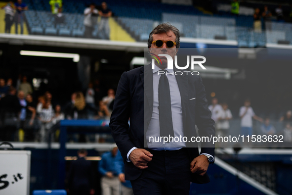 Cristiano Giuntoli of Juventus during the Serie A match between Empoli and Juventus at Stadio Carlo Castellani in Empoli, Italy, on Septembe...