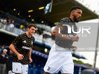 Gleison Bremer of Juventus during the Serie A match between Empoli and Juventus at Stadio Carlo Castellani in Empoli, Italy, on September 14...