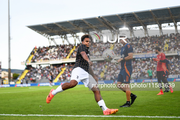 Weston McKennie of Juventus during the Serie A match between Empoli and Juventus at Stadio Carlo Castellani in Empoli, Italy, on September 1...