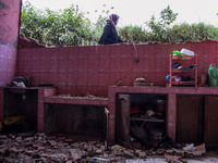 The ruins of a house after a 5.0 magnitude earthquake strike in Kertasari, West Java, on September 18, 2024. At least 700 houses are damaged...