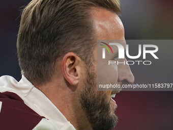 Harry Kane of Bayern Munich  looks on  during the Champions League Round 1 match between Bayern Munich v Dinamo Zagreb, at the Allianz Arena...