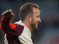 Harry Kane of Bayern Munich  looks on  during the Champions League Round 1 match between Bayern Munich v Dinamo Zagreb, at the Allianz Arena...