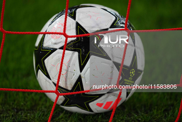 Tthe ball  during the Champions League Round 1 match between Bayern Munich v Dinamo Zagreb, at the Allianz Arena, in Munich, Germany, on Sep...