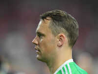 Manuel Neuer of Bayern Munich  looks on  during the Champions League Round 1 match between Bayern Munich v Dinamo Zagreb, at the Allianz Are...