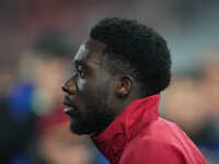 Alphonso Davies of Bayern Munich  looks on  during the Champions League Round 1 match between Bayern Munich v Dinamo Zagreb, at the Allianz...