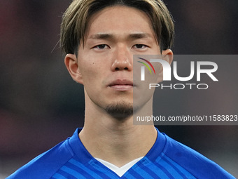 Takuya Ogiwara of GNK Dinamo  looks on  during the Champions League Round 1 match between Bayern Munich v Dinamo Zagreb, at the Allianz Aren...