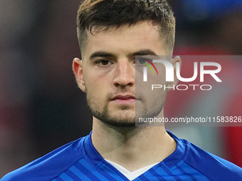 Martin Baturina of GNK Dinamo  looks on  during the Champions League Round 1 match between Bayern Munich v Dinamo Zagreb, at the Allianz Are...