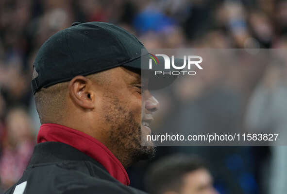 Vincent Kompany of Bayern Munich  looks on  during the Champions League Round 1 match between Bayern Munich v Dinamo Zagreb, at the Allianz...