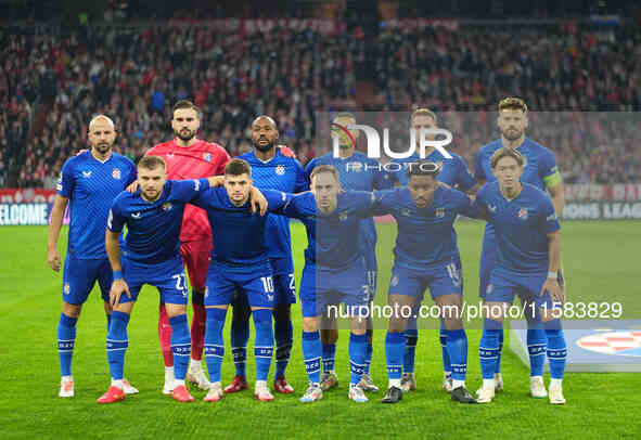    GNK Dinamo team  during the Champions League Round 1 match between Bayern Munich v Dinamo Zagreb, at the Allianz Arena, in Munich, German...