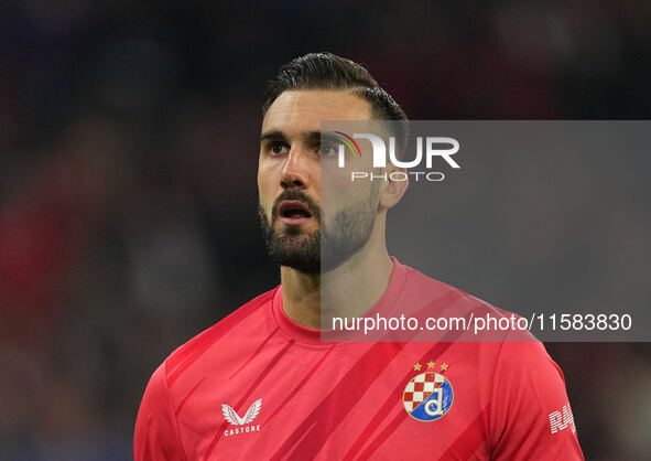 Ivan Nevistić of GNK Dinamo  looks on  during the Champions League Round 1 match between Bayern Munich v Dinamo Zagreb, at the Allianz Arena...