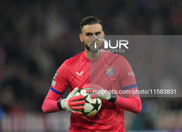 Ivan Nevistić of GNK Dinamo  looks on  during the Champions League Round 1 match between Bayern Munich v Dinamo Zagreb, at the Allianz Arena...