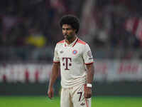 Serge Gnabry of Bayern Munich  looks on  during the Champions League Round 1 match between Bayern Munich v Dinamo Zagreb, at the Allianz Are...