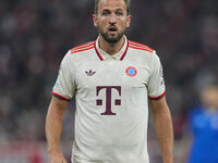 Harry Kane of Bayern Munich  looks on  during the Champions League Round 1 match between Bayern Munich v Dinamo Zagreb, at the Allianz Arena...