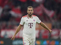 Harry Kane of Bayern Munich  gestures  during the Champions League Round 1 match between Bayern Munich v Dinamo Zagreb, at the Allianz Arena...