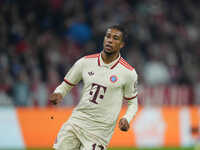 Michael Olise of Bayern Munich  looks on  during the Champions League Round 1 match between Bayern Munich v Dinamo Zagreb, at the Allianz Ar...