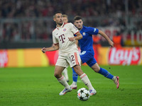 Raphaël Guerreiro of Bayern Munich  controls the ball  during the Champions League Round 1 match between Bayern Munich v Dinamo Zagreb, at t...