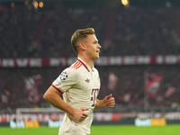 Joshua Kimmich of Bayern Munich  looks on  during the Champions League Round 1 match between Bayern Munich v Dinamo Zagreb, at the Allianz A...