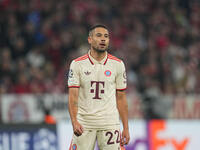 Raphaël Guerreiro of Bayern Munich  gestures  during the Champions League Round 1 match between Bayern Munich v Dinamo Zagreb, at the Allian...