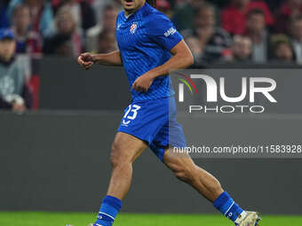 Samy Mmaee of GNK Dinamo  controls the ball  during the Champions League Round 1 match between Bayern Munich v Dinamo Zagreb, at the Allianz...