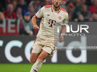 Harry Kane of Bayern Munich  looks on  during the Champions League Round 1 match between Bayern Munich v Dinamo Zagreb, at the Allianz Arena...