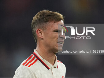 Joshua Kimmich of Bayern Munich  looks on  during the Champions League Round 1 match between Bayern Munich v Dinamo Zagreb, at the Allianz A...