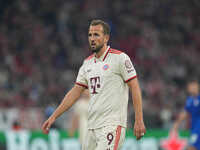 Harry Kane of Bayern Munich  looks on  during the Champions League Round 1 match between Bayern Munich v Dinamo Zagreb, at the Allianz Arena...