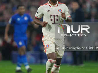 Serge Gnabry of Bayern Munich  looks on  during the Champions League Round 1 match between Bayern Munich v Dinamo Zagreb, at the Allianz Are...