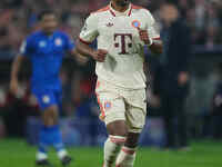 Serge Gnabry of Bayern Munich  looks on  during the Champions League Round 1 match between Bayern Munich v Dinamo Zagreb, at the Allianz Are...