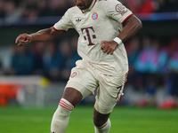 Serge Gnabry of Bayern Munich  controls the ball  during the Champions League Round 1 match between Bayern Munich v Dinamo Zagreb, at the Al...