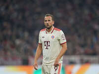 Harry Kane of Bayern Munich  looks on  during the Champions League Round 1 match between Bayern Munich v Dinamo Zagreb, at the Allianz Arena...