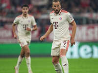 Harry Kane of Bayern Munich  controls the ball  during the Champions League Round 1 match between Bayern Munich v Dinamo Zagreb, at the Alli...