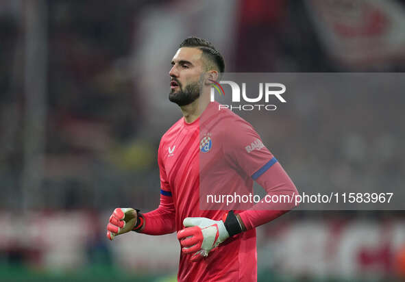 Ivan Nevistić of GNK Dinamo  looks on  during the Champions League Round 1 match between Bayern Munich v Dinamo Zagreb, at the Allianz Arena...