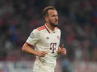 Harry Kane of Bayern Munich  looks on  during the Champions League Round 1 match between Bayern Munich v Dinamo Zagreb, at the Allianz Arena...