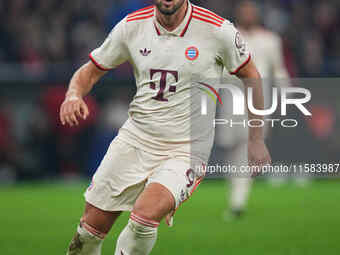 Harry Kane of Bayern Munich  looks on  during the Champions League Round 1 match between Bayern Munich v Dinamo Zagreb, at the Allianz Arena...