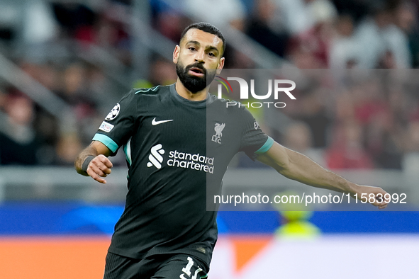 Mohamed Salah of Liverpool FC during the UEFA Champions League 2024/25 League Phase MD1 match between AC Milan and Liverpool FC at Stadio Sa...