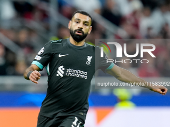 Mohamed Salah of Liverpool FC during the UEFA Champions League 2024/25 League Phase MD1 match between AC Milan and Liverpool FC at Stadio Sa...