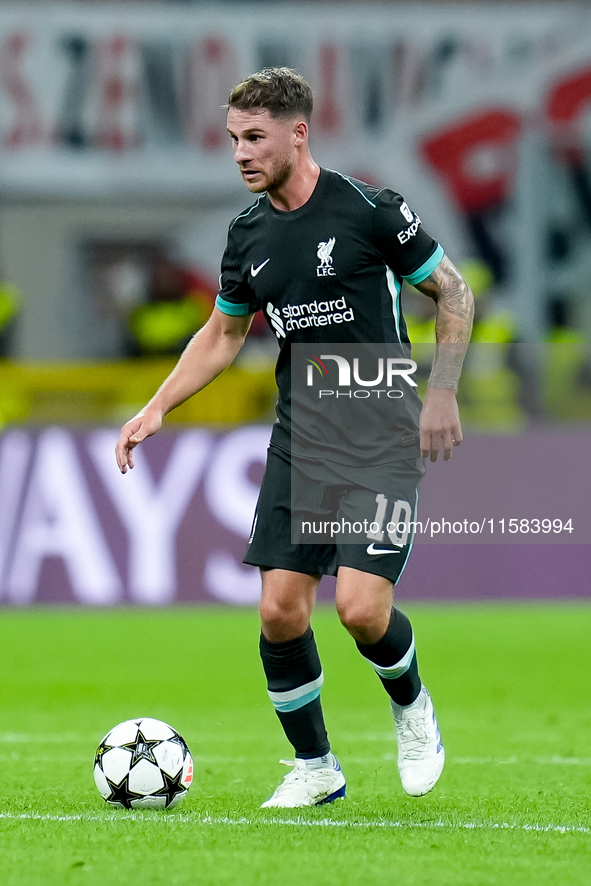 Alexis Mac Allister of Liverpool FC during the UEFA Champions League 2024/25 League Phase MD1 match between AC Milan and Liverpool FC at Sta...