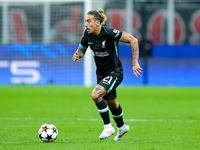 Kostas Tsimikas of Liverpool FC during the UEFA Champions League 2024/25 League Phase MD1 match between AC Milan and Liverpool FC at Stadio...