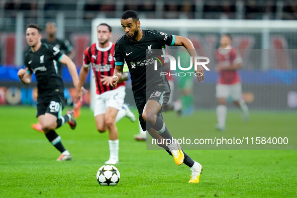 Cody Gakpo of Liverpool FC during the UEFA Champions League 2024/25 League Phase MD1 match between AC Milan and Liverpool FC at Stadio San S...