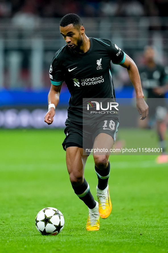 Cody Gakpo of Liverpool FC during the UEFA Champions League 2024/25 League Phase MD1 match between AC Milan and Liverpool FC at Stadio San S...