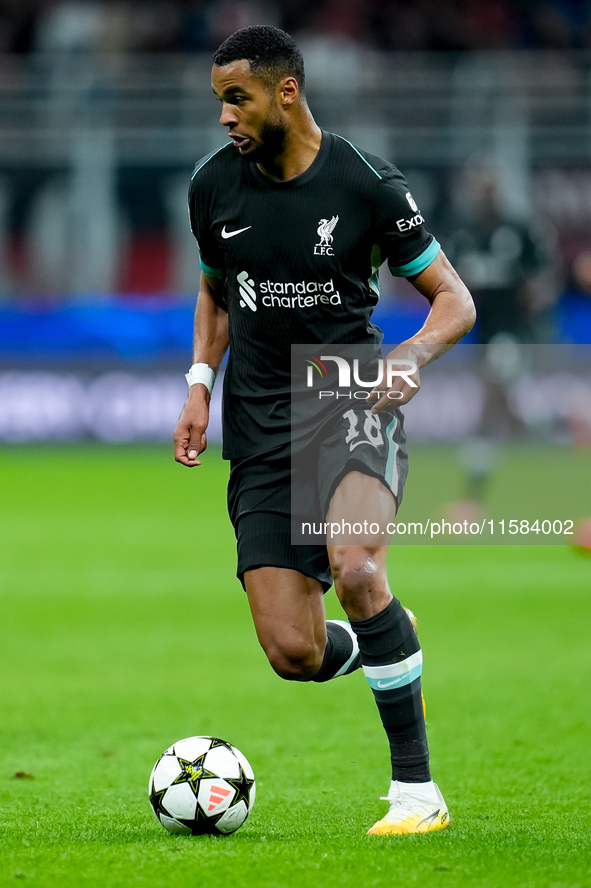 Cody Gakpo of Liverpool FC during the UEFA Champions League 2024/25 League Phase MD1 match between AC Milan and Liverpool FC at Stadio San S...